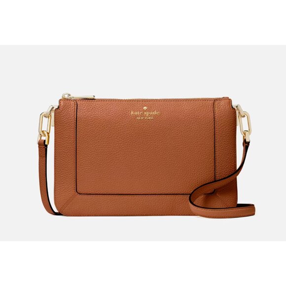 New Kate Spade Lena Double Compartment Crossbody Warm Gingerbread - Picture 1 of 5